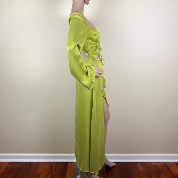 FOR LOVE & LEMONS REVOLVE GREEN CUTOUT MIDI DRESS - Picture 7 of 14